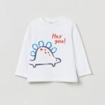 OVS White Dinosaur-Print T-Shirt