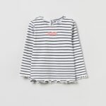 OVS Dark Blue Ribbed Striped T-Shirt