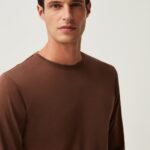 OVS Brown Round-Neck T-Shirt