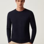 OVS Navy Blue Round-Neck T-Shirt