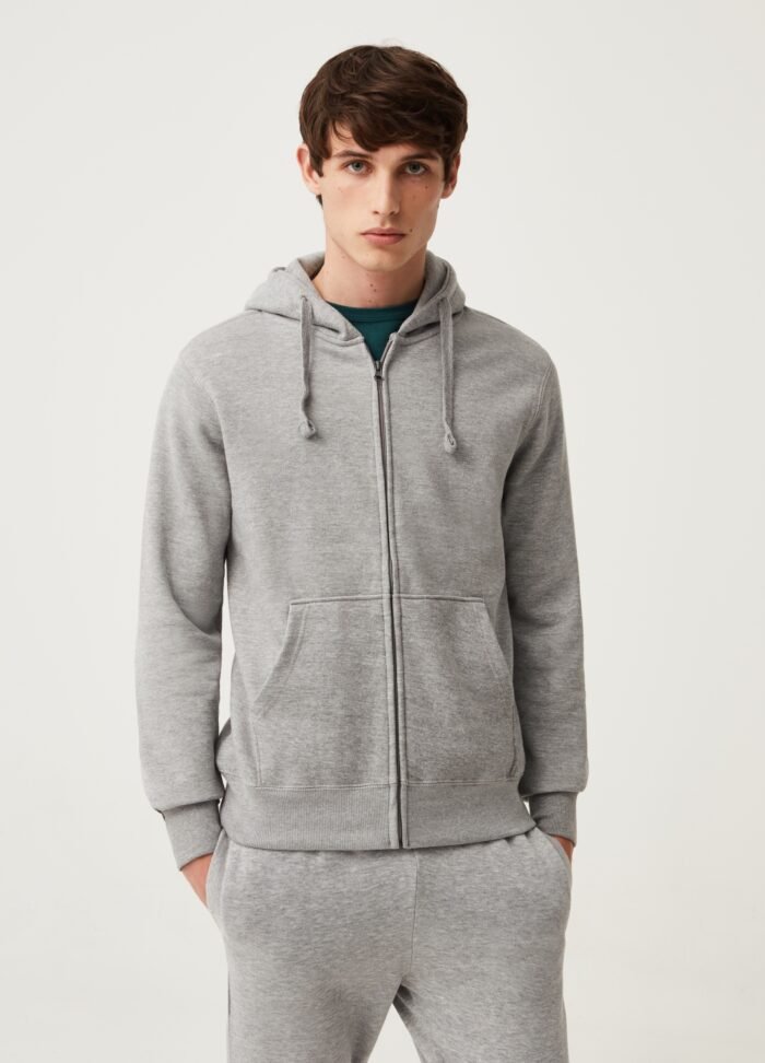 Grey Full-Zip Fleece Jacket - Image 2