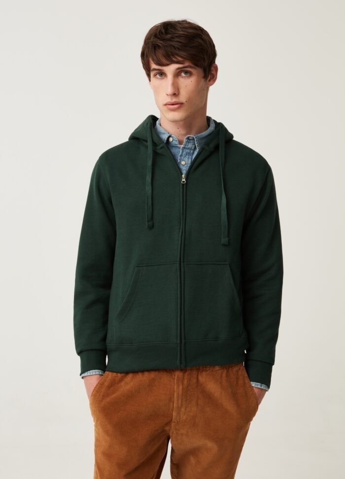 Pine Green Full-Zip Fleece Jacket - Image 2