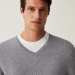 OVS Light Grey Round-Neck Pullover Sweater
