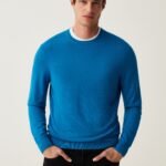 OVS Deep Blue Round-Neck Pullover Sweater