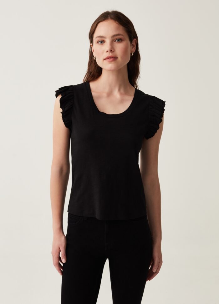 Black Cup-Sleeve Top - Image 2