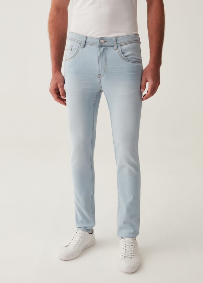 Light Blue Slim-Fit Jeans - Image 2