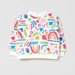 OVS White Printed Round-Neck Sweatshirt