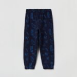 OVS Dark Blue Printed Joggers