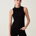 OVS Black Fancy Ribbed Tank Top