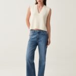 OVS Cream V-Neck Knit Gilet