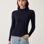 OVS Navy Blue Mock-Neck Sweater