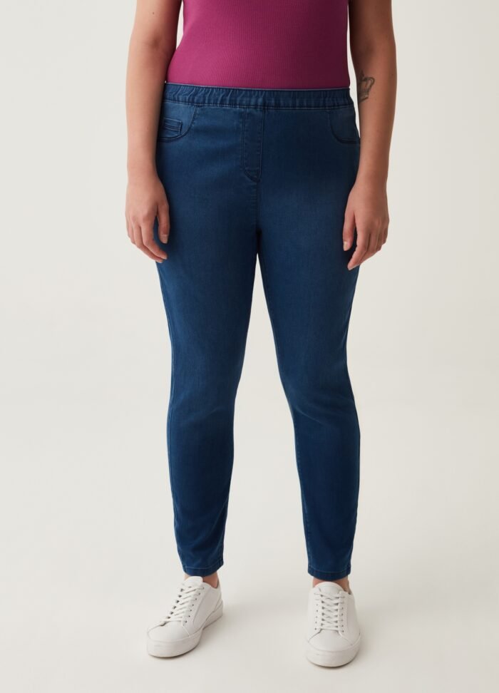 Navy Blue Denim Jeggings - Image 2