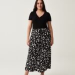 او في اس تنورة أبيض وأسود - Cream/black