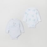 OVS Light Grey 2-Pack Long-Sleeve Bodysuits