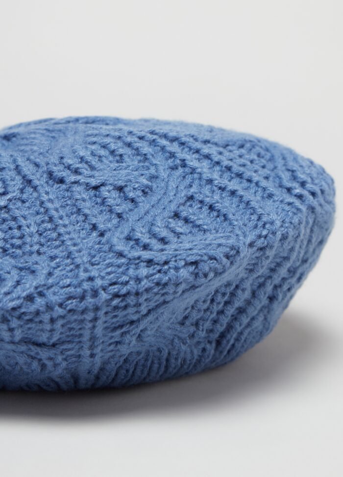 Blue Diamond-Pattern Beret - Image 2