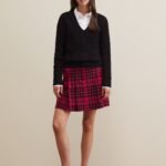 او في اس تنورة كاروهات - Black/pink Check