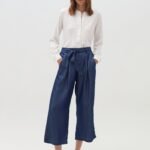 OVS Dark Blue Wide-Leg Trousers