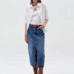 OVS Blue Long Pencil Skirt