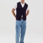 OVS Navy Blue Knit Gilet