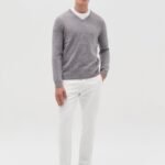 OVS Light Grey V-Neck Pullover Sweater