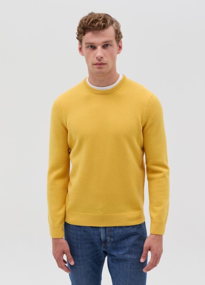 Yellow Round-Neck Pullover Sweater - Image 2