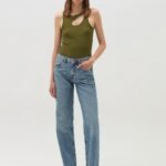 OVS Olive Ribbed Tank Top
