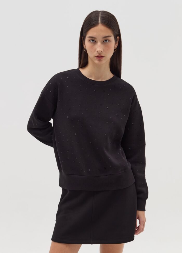 Black Drop-Shoulder Sweater - Image 2