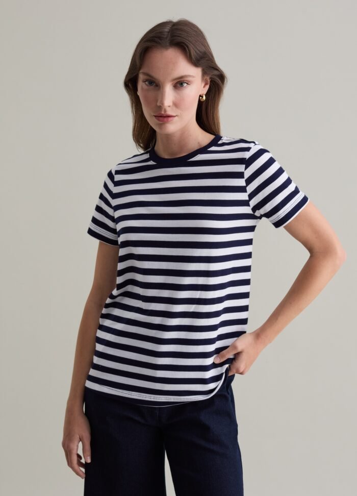 Navy/White Supima Cotton T-Shirt - Image 2