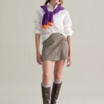 OVS Taupe/Grey Check Skirt