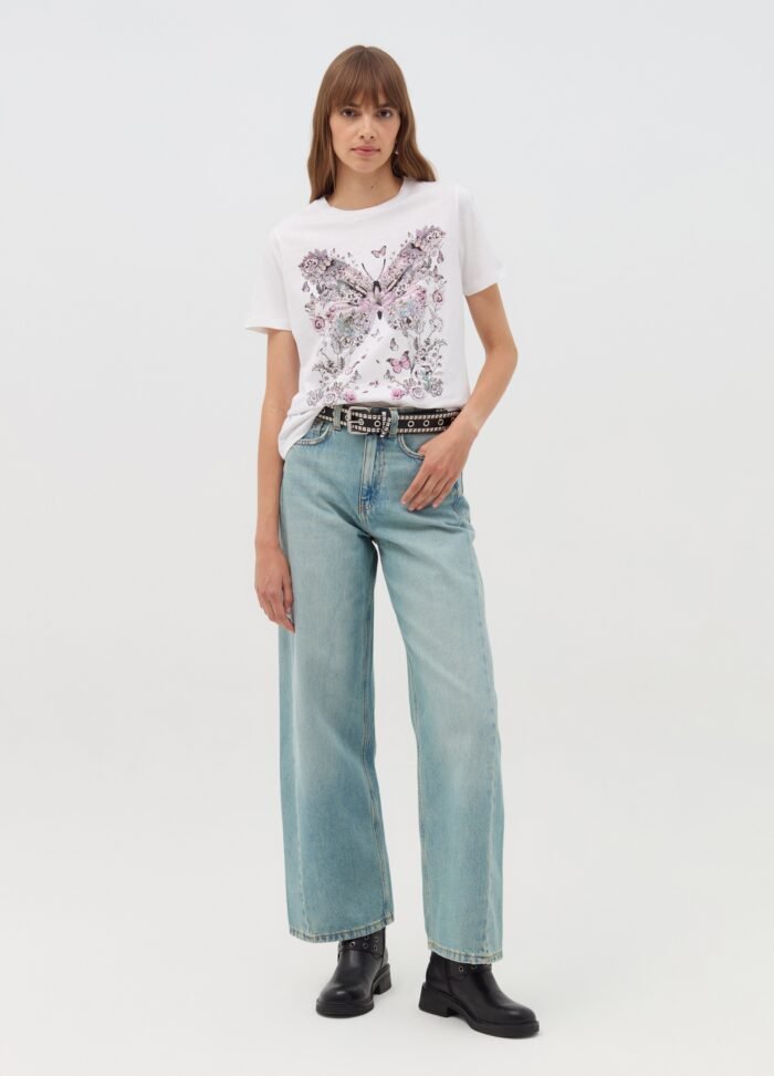 White Printed T-Shirt - Image 2