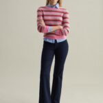 او في اس سويتر صوف مخطط - Pink/grey