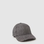 OVS Black/Grey Check Woven Hat