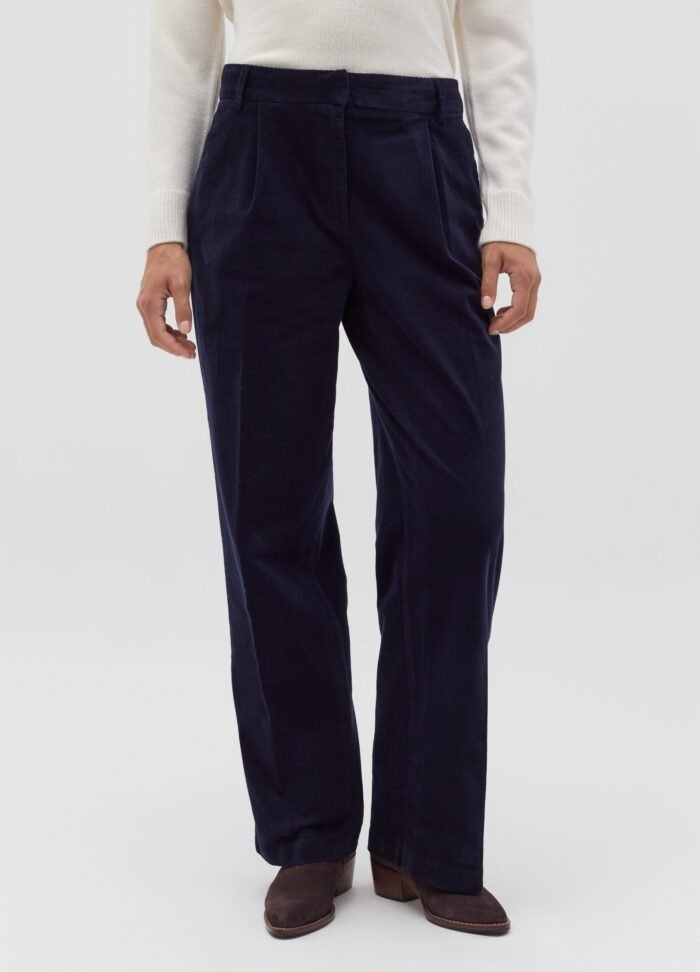 Navy Blue Wide-Leg Trousers - Image 2