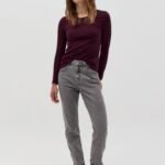 OVS Red/Black Striped Long-Sleeve Top