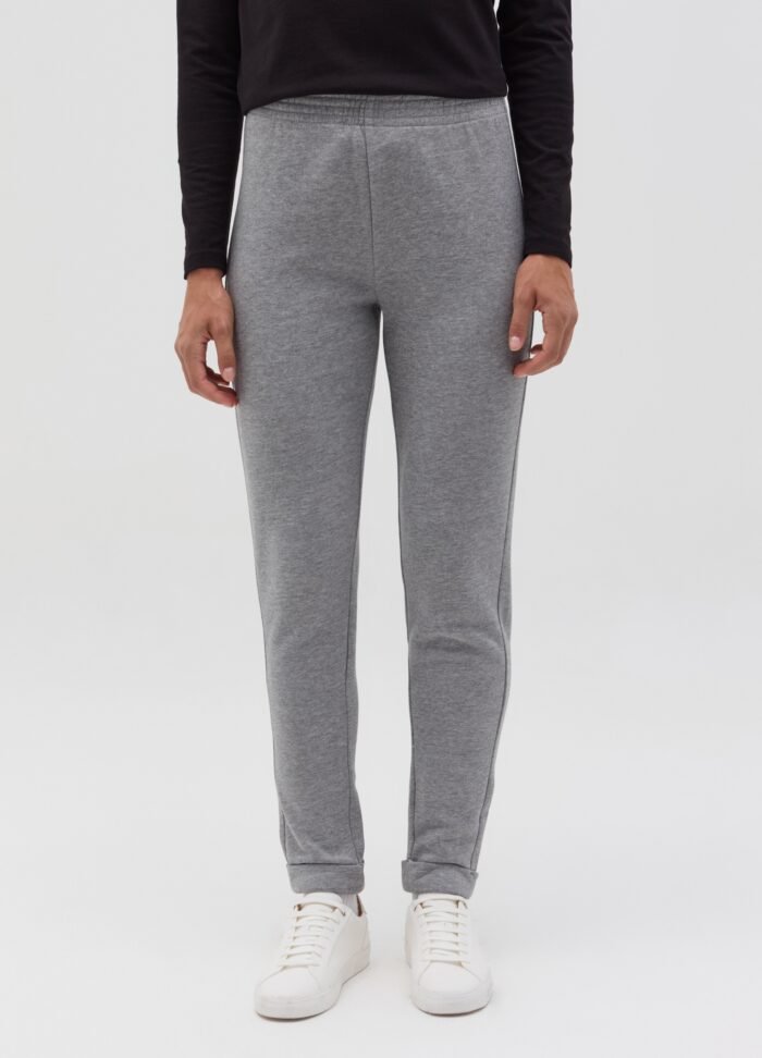 Grey Marl Fleece Joggers - Image 2
