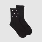 OVS Black Heart-Print Ankle Socks