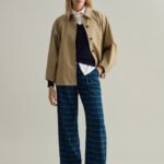 OVS Violet/Rose Check Check Trousers