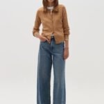 OVS Camel Mini Cable Knit Cardigan