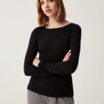 OVS Boat Neck Ls Solid Tbd