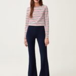 OVS Flared Trousers Navy