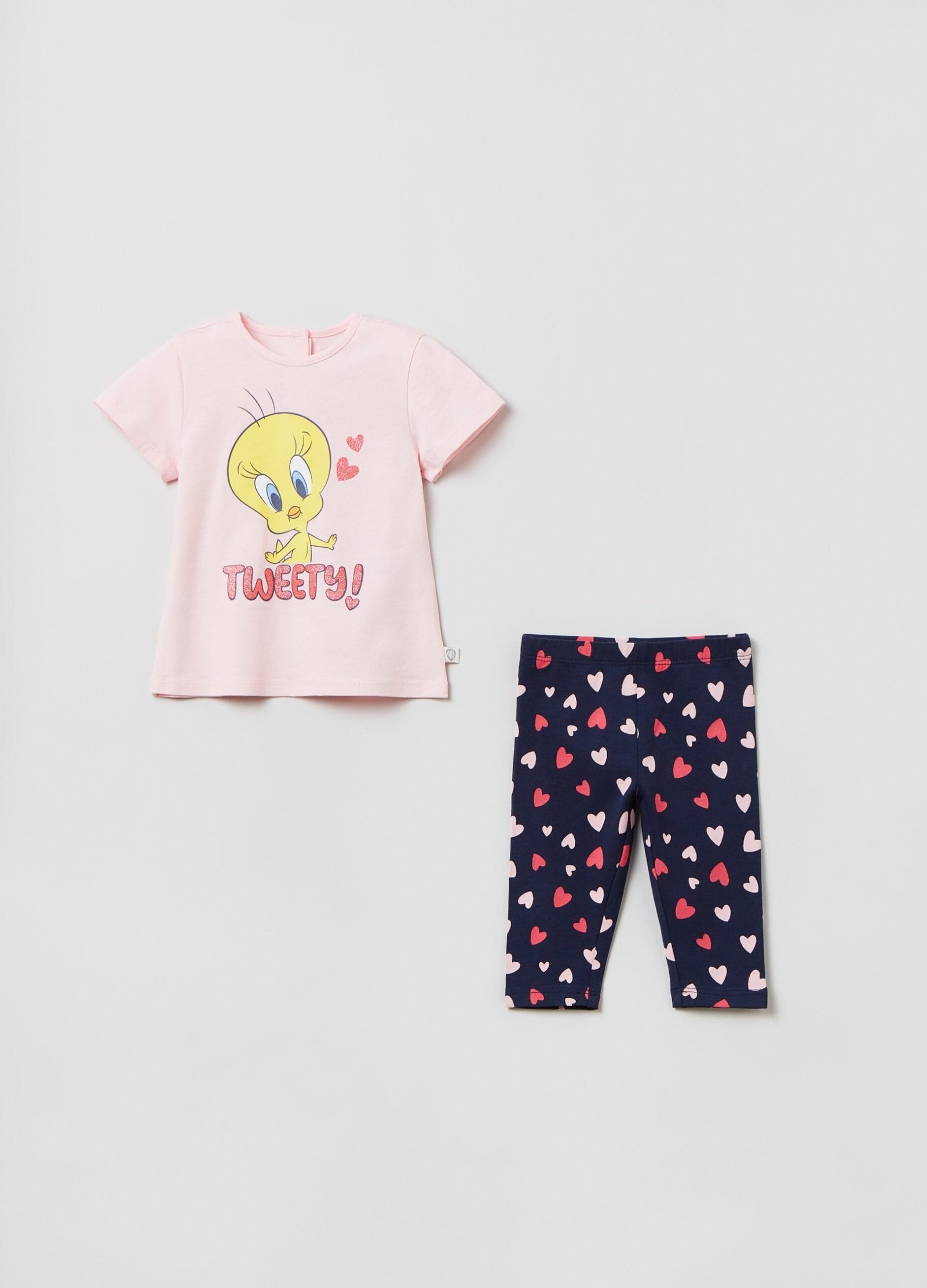 12407973.jpg Tweety Jogging Set Pink + - Image 1