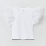 OVS T-Shirt W/Tulle Sleeve Of