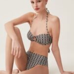 OVS Band Bra Aop Black Bean