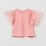OVS T-Shirt W/Tulle Sleeve 15