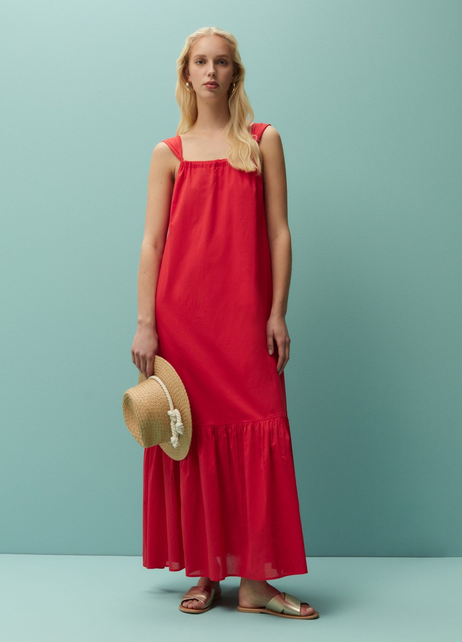 12477241.jpg Women's Long Dress – Red & Orange - Image 1