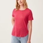 OVS Solid Round Neck Linen Ts
