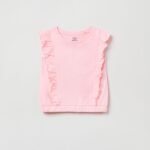 OVS T-Shirt W/Rouches Dk Rose