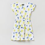 OVS Aop Dress White Aop Lemon