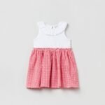 OVS Dress W/Vichy White/Red