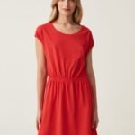 OVS Slub Ss Dress W/Elastic C